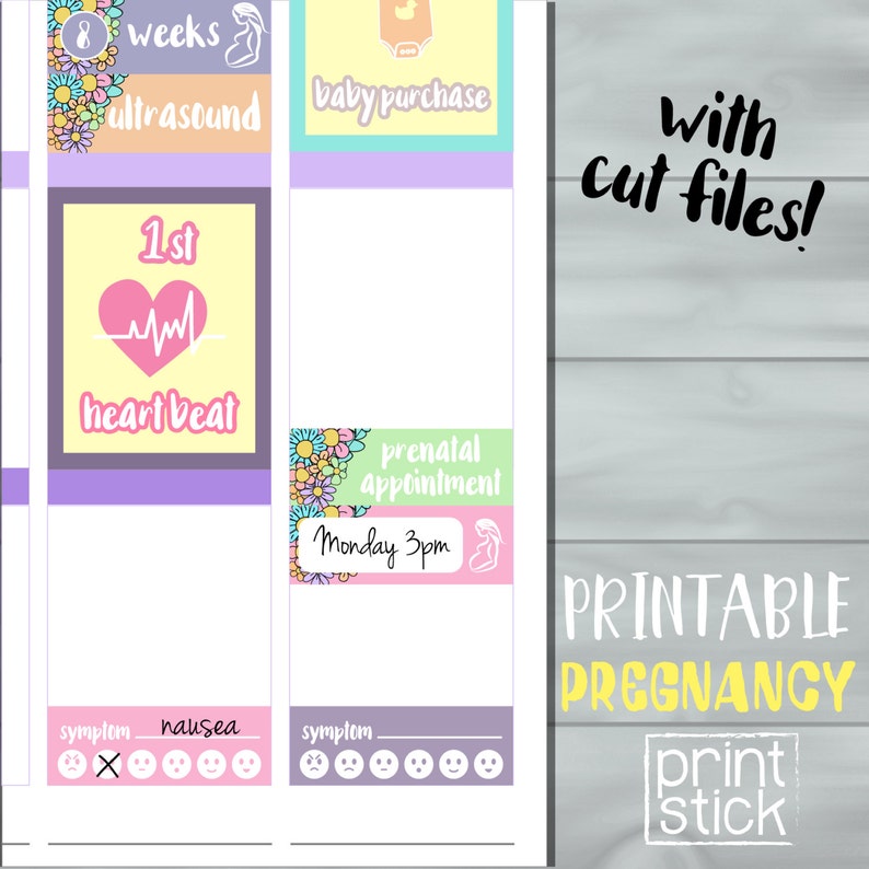 Pregnancy Planner Stickers Printable Stickers Pregnancy - Etsy