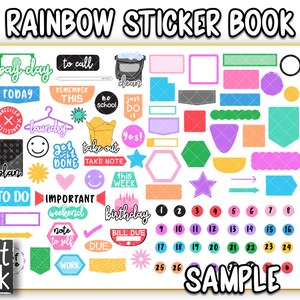 GoodNotes Digital Planner Stickers iPad Planner Stickers For GoodNotes Digital Stickers Notability SAMPLE of Rainbow Digital Sticker Album