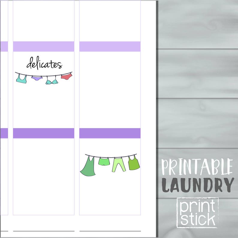 Laundry Planner Stickers PRINTABLE Perfect for Erin Condren - Etsy