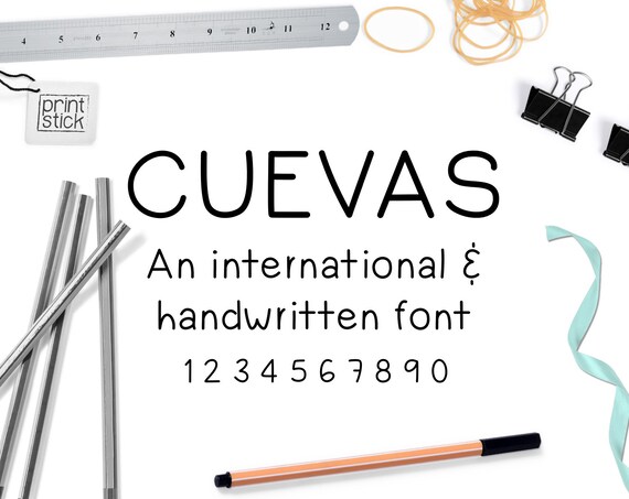 Paper Party Supplies Bold Font International Handwritten Font Otf Ttf 