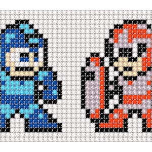 Megaman and Protoman - Cross Stitch PDF Pattern