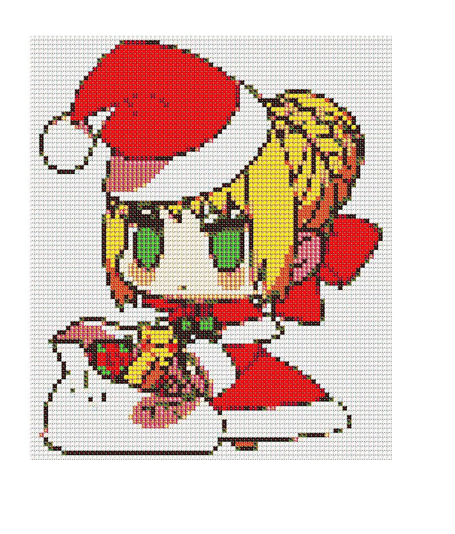 X-mas Saber Santa - Christmas Saber Nero PDF Cross Stitch Pattern