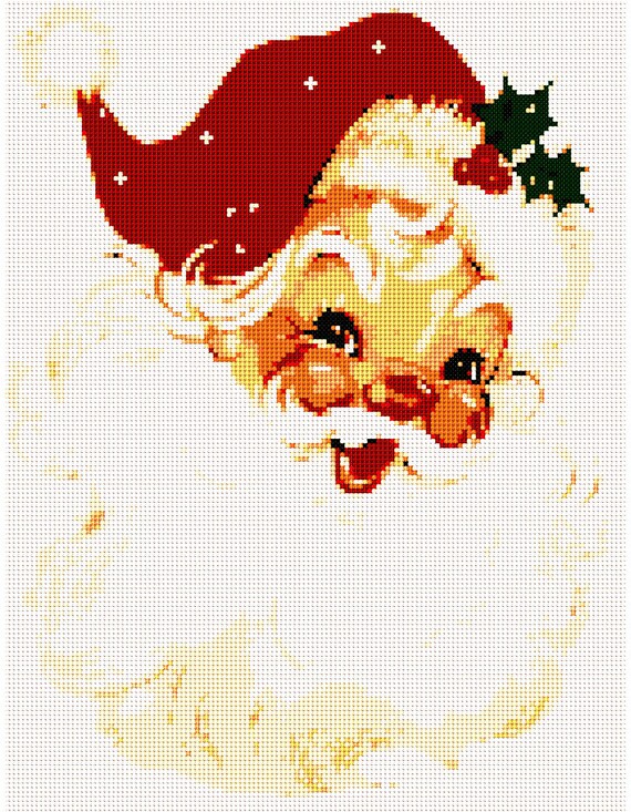 Santa Claus Classic Christmas Pdf Cross Stitch Pattern Etsy
