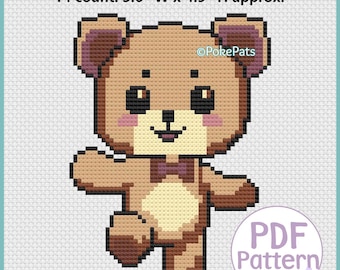 Cute Bear cross stitch pattern PDF - Instant download - Small Cross stitch