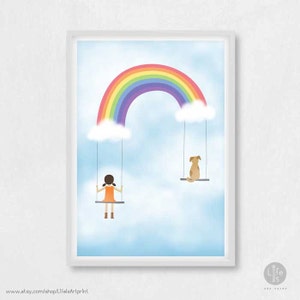 Póster de fantasía infantil: Un mundo propio. Póster para habitación de niña.