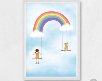 Kids fantasy poster: A world of our own. Girls' bedroom poster