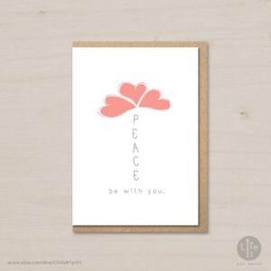 Afdrukbare condoleancekaart, vrede zij met jou, condoleancekaart, rouw, verlies, rouwkaart, empathie, spirituele quotekaart,