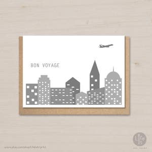 Carte de bon voyage imprimable, carte d'adieu, carte d'adieu, carte de déménagement, carte de départ, carte de voyageur, bonne aventure, pays en mouvement, voler