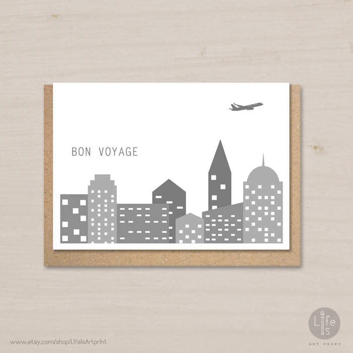 Bon Voyage Card Printable Farewell Card Goodbye Card Moving - Etsy