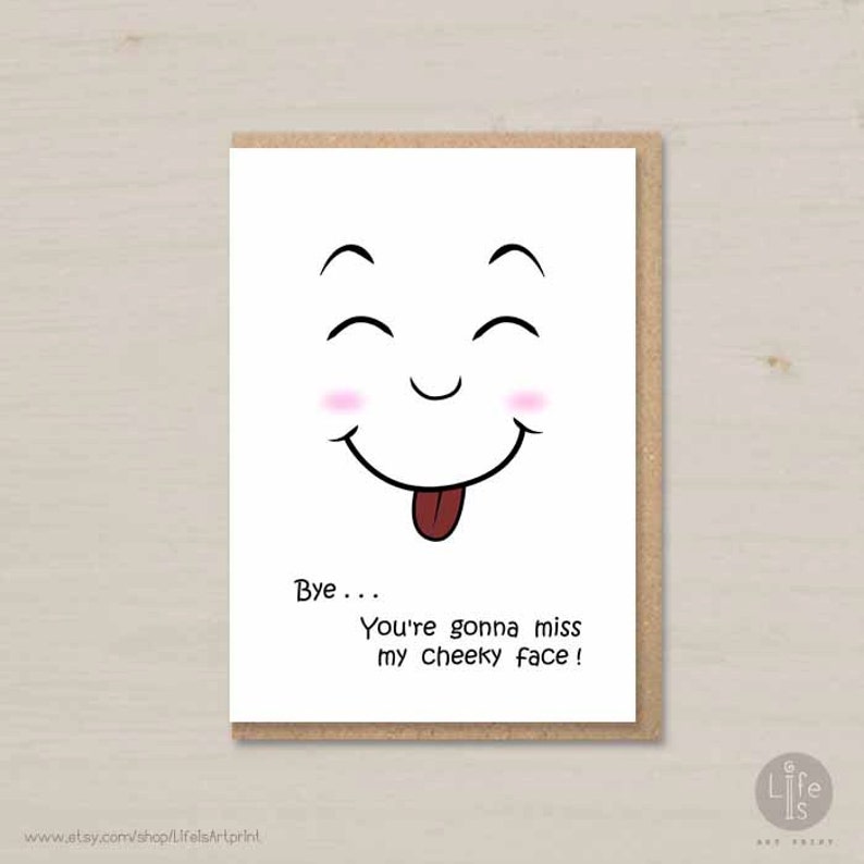Funny Goodbye Card Farewell Card Printable Coworker Card Etsy