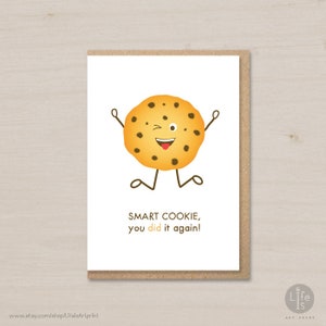 Carte de remise des diplômes : un cookie intelligent, vous l'avez encore fait ! Carte de félicitations | Bonne carte de travail | Téléchargement numérique | Carte imprimable