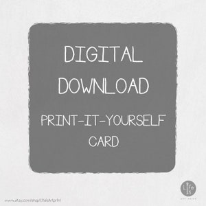 Puede incluir: Un cuadrado gris con esquinas redondeadas y texto blanco que dice "DESCARGA DIGITAL IMPRIME-LO T&Uacute; MISMO TARJETA".