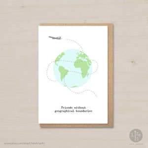Friendship farewell card: Friends without geographical boundaries. Keep in touch card | Reach out | Printable card | Digital download