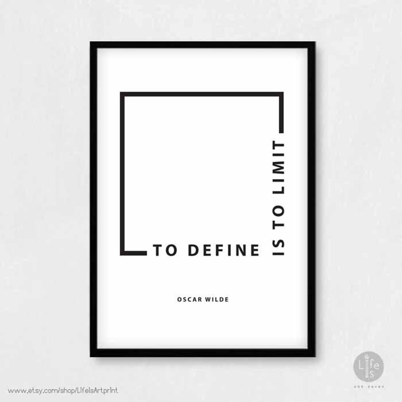 Oscar Wilde Quote Poster Print to Define is to Limit Etsy Australia