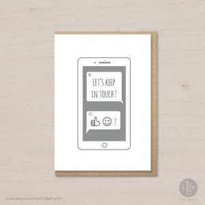 Vriendschapskaart: laten we contact houden! Afscheidskaart | Afscheidskaart | Ik denk aan je kaart | Digitale download | Afdrukbare kaart