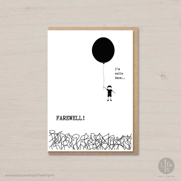 Funny Goodbye Card - Etsy Funny Goodbye Card - Etsy