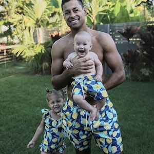 Father and Daughter Lemon Swimsuit, Daddy and me Outfit, Family swimwear, Matching Family Swimsuit, Matching swimwear, Dad gift, Mom gift