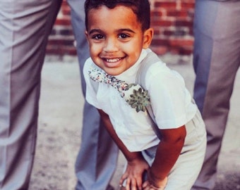 3-Piece Ring Bearer Linen Blend Suit | Boy Wedding Suit