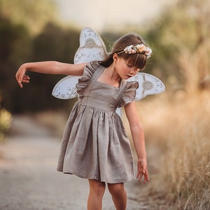 Girl Linen Dress | Flower Girl Dress | 100% Linen Dress | Girl Ruffle Dress | Matching Flower Girls | Kids Linen Dress | Kids Linen Clothing