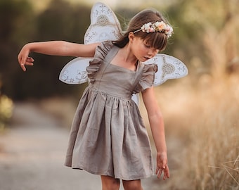 linen flower girl dresses