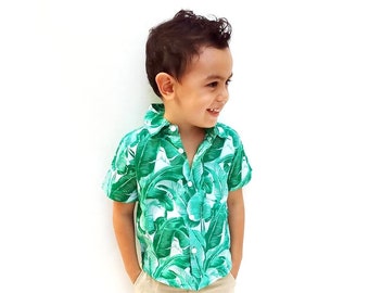 Tropical Shirt, Boy shirt, Banana leaf shirt, beach shirt,summer shirt, party shirt, vacation shirt, Boho Shirt, boy birthday gift, Shirt