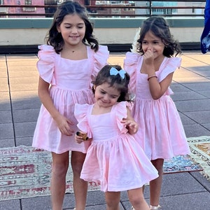 Girl Linen Dress | Flower Girl Dress | 100% Linen Dress | Girl Ruffle Dress | Matching Flower Girls | Kids Linen Dress | Kids Linen Clothing