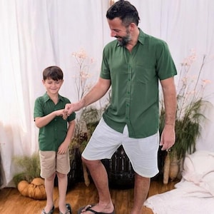 Father and Son Matching Shirts - Olive, Father and Son Outfit, Daddy