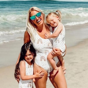 Mommy & Me Rainbow Swimsuits | Mommy and me Outfits | Matching Family Swimsuits | Family Swimwear | Matching Swimsuits | Mother&#39;s Day Gift
