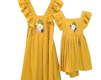 Embroidery Dress | Mommy and Me dresses | Mommy & Me matching outfits | Mommy and me outfits | Mom Daughter Dress | Mother's day gift