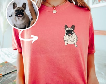 Custom Pet Portrait Shirt, Custom Dog Shirt, Personalized Dog Shirt with Name, Dog Ears Shirt,Dog Mom Gift, Dog Dad Gift, Pet Gift,Pet Lover