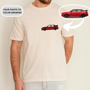 ポケットカスタムカーポートレートTシャツ | パーソナライズされたお父さんTシャツ | カスタムカーフォトTシャツ | パーソナライズされた車の写真シャツ | カスタムお父さんギフト