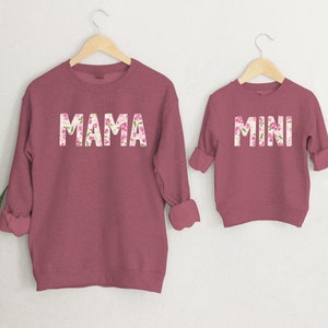 Mama & Mini Sweatshirt, Mommy and Me Outfit, Mama and Mini Jumper Mauve, Mom Daughter matching Sweater, Mommy and me Sweatshirts, Mom Gift
