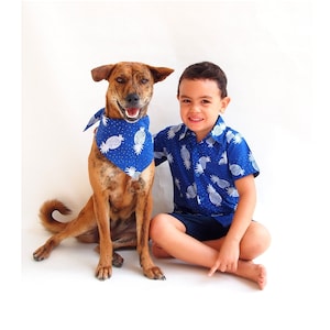Matching dog Bandana/ Kids and Puppy Outfit / Dog matching Outfit /Baby and dog Outfit/ baby and puppy outfit,Pineapple shirt,Boy gift