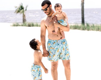 Father Son Matching Swim Trunks, Father & Son Matching Swimsuit, Dad and Son Matching Swim Trunks, Father Son Matching Outfit, Dad Gift