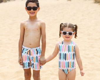 Brother Sister swimsuits, Siblings swimsuits, Matching swimsuits, Matching swimwear, Family Swimwear, Siblings matching outfit, Toddler Gift