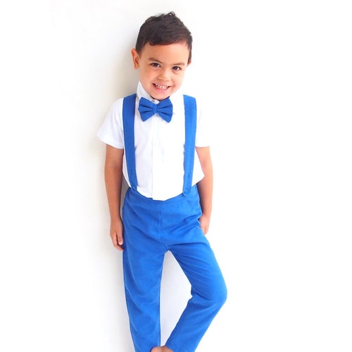 Ring Bearer Royal Blue Outfit Suspenders. Boy Special Occasion - Etsy