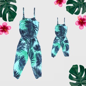Mommy and me Outfit, Boho Romper, Tropical jumpsuits,  mother daughter matching dresses, mom daughter matching, matching outfits, romper