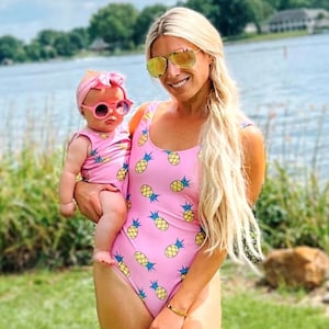 Matching Family Swimsuits Family Swimwear Mommy & Me Swimsuits Mommy and me Outfits Matching Swimsuits Mother's Day Gift Mom Gift image 4