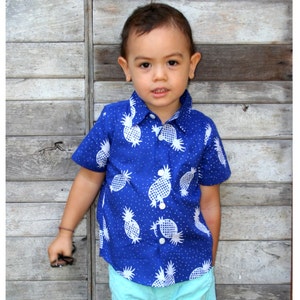 Boys button up shirt / Boys Cotton shirt / Vacation shirt / boys shirt / Pineapple Shirt / Oxford Shirt / Boy Top / Beach Shirt /Tops/Shirt