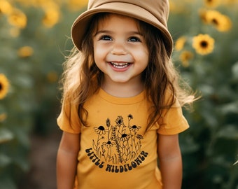 Little Wildflower Kids Tee | Wildflower Shirt | Toddler Girl Shirt | Kids Shirts | Boho Kids Shirt | Beach Kids Tee | Summer Kids T-Shirt