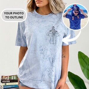 Camiseta con retrato familiar personalizado / Camiseta personalizada para mamá / Camiseta con retrato personalizado a partir de una foto / Regalo familiar personalizado / Camiseta con efecto tie-dye