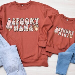Mama & Mini Sweatshirt, Spooky Mama Sweatshirt,Halloween Mommy and Me Outfit,Mom Daughter Halloween Sweatshirts,Matching Halloween Jumper