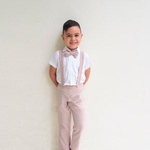 Boy Suspender Pants-beigelinen Pants Pageboy Outfit | Etsy