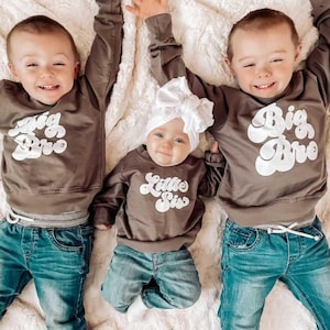 Big Sister Little Brother, Personalized Embroidered Toddler Sweatshirt, Custom Big Brother Shirt