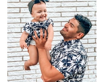 Daddy and me matching Outfit, Father and Daughter matching Outfit, Matching Shirt, Tropical shirt, Fathers day Gift,Dad Gift,Dad baby outfit