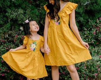 Embroidery Dress | Mommy and Me dresses | Mommy & Me matching outfits | Mommy and me outfits | Mom Daughter Dress | Mother's day gift