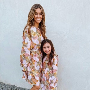 Mommy and me Outfit, Mother daughter matching dresses,mommy and me, matching outfits, Autumn Dress, Leaf Dress,Mom gift,Mother&#39;s day gift