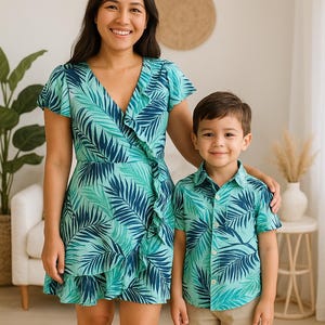 Tropical Mommy and Me dresses | Hawaiian Mommy and Me matching outfits | Mom Son Outfits | Resort Wear Mommy and Me Gifts |Mother&#39;s day gift