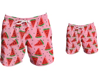 baby boy and dad matching swimwear