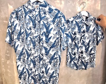 Father and son matching shirts - Tropical Leaf, Father and Son Outfit, Tropical shirt, dad and son shirts, matching Shirts, Fathers day Gift